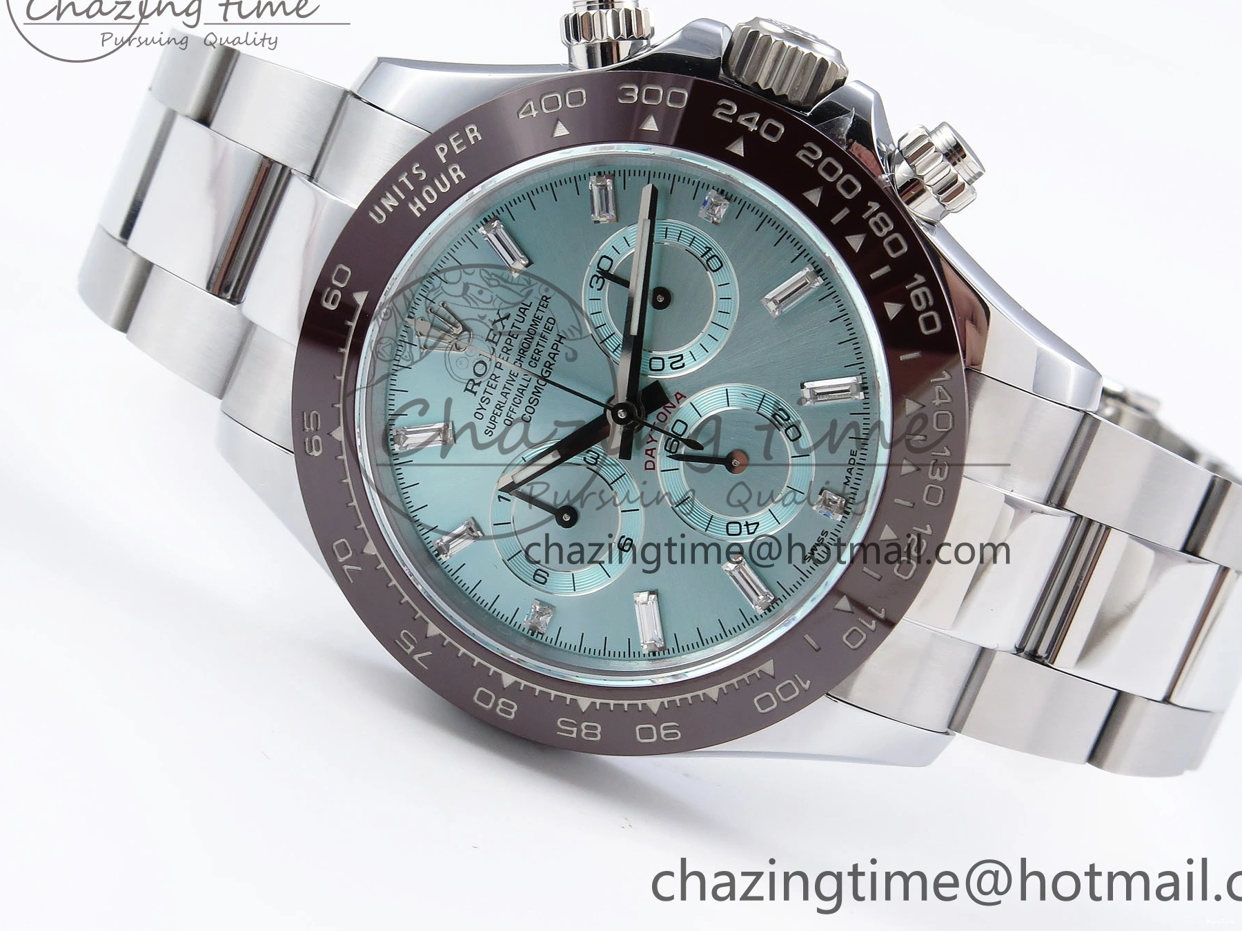 MiroTime 0225 SportInspired DAYTONA 116506 QF 1:1 BEST EDITION ICE BLUE DIAL CRYSTAL MARKERS ON SS BRACELET SH4130 V3 (GAIN WEIGHT) 1770